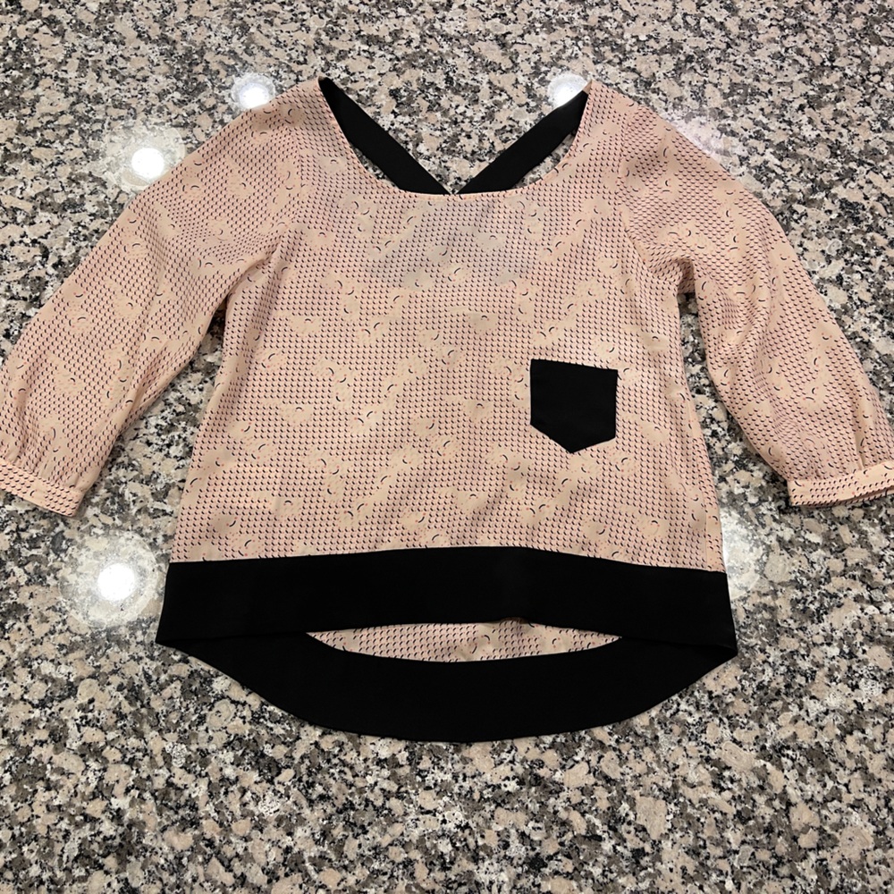 Bcbg Generation Colorful Patterned 3/4 Sleeve Blo… - image 1